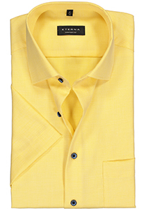 ETERNA comfort fit overhemd korte mouw, Oxford, geel