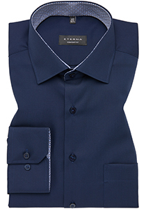 ETERNA comfort fit overhemd, popeline, donkerblauw (contrast)