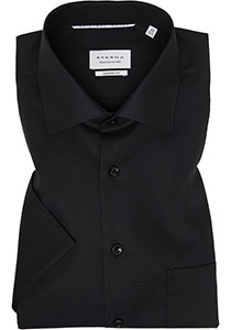 ETERNA modern fit overhemd korte mouw, popeline, zwart