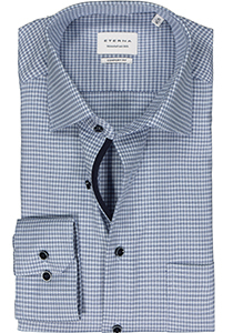 ETERNA comfort fit overhemd, twill, lichtblauw dessin (contrast)