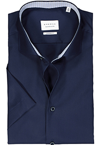 ETERNA modern fit overhemd korte mouw, popeline, donkerblauw (contrast)