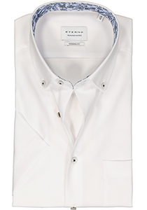 ETERNA modern fit overhemd korte mouw, Oxford, wit (contrast)