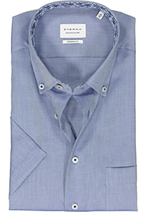 ETERNA modern fit overhemd korte mouw, Oxford, middenblauw (contrast)