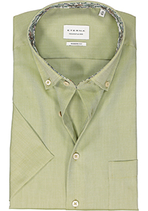 ETERNA modern fit overhemd korte mouw, Oxford, groen (contrast)
