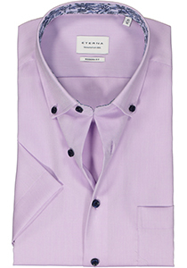 ETERNA modern fit overhemd korte mouw, Oxford, paars (contrast)