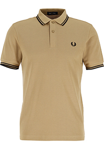 Fred Perry M3600 polo twin tipped shirt, pique, Warm Stone / Black
