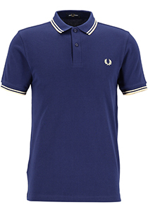Fred Perry M3600 polo twin tipped shirt, pique, French Navy / Ice Cream