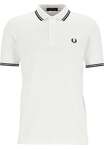 Fred Perry M3600 polo twin tipped shirt, heren polo, White / Black / Black