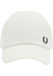 Fred Perry Pique Classic Cap, heren pet, wit