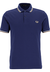 Fred Perry M3600 polo twin tipped shirt, heren polo, French Navy / Ecru / Warm Stone