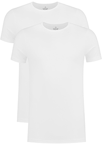VENT strak model T-shirt O-hals (2-pack), wit