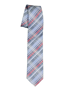 Pelucio stropdas, blauw met rood geruit