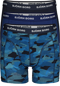 Bjorn Borg boxershorts Essential (3-pack), heren boxers normale lengte, blauw Total Eclipse