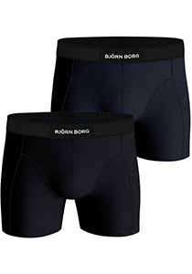 Bjorn Borg Cotton Stretch boxers, heren boxers normale lengte (2-pack), blauw en zwart