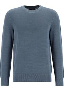 Marc O'Polo regular fit pullover, heren trui katoen met O-hals, middenblauw (middeldik)