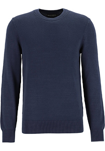 Marc O'Polo regular fit pullover, heren trui katoen met O-hals, donkerblauw (middeldik)