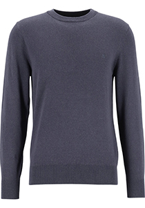 Marc O'Polo regular fit pullover, heren trui wol- met katoenmengsel met O-hals, donkerblauw (middeldik)