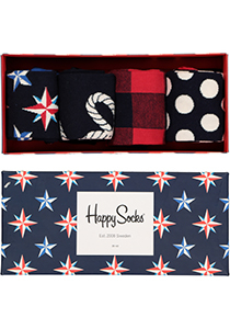 Happy Socks, Nautical Gift Box in rood-wit-blauw