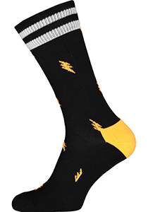 Happy Socks Small Flash Crew Sock, unisex sokken, zwart met bliksem