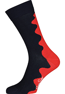 Happy Socks Wave Sock, blauw met rode golven