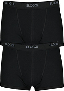 Sloggi Men Basic Short, heren boxers (2-pack), zwart
