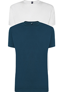 ALAN RED T-shirts Derby (2-pack), O-hals, wit en denim blauw 