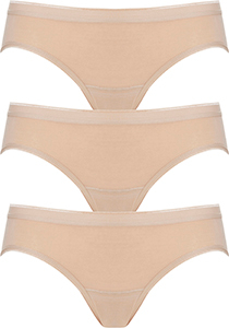 ten Cate  Basic women bikini slips (3-pack), dames slips lage taille, huidskleur