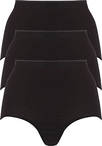 ten Cate Basic women maxi (3-pack), dames slips hoge taille, zwart