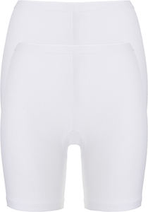 ten Cate Basic women pants  (2-pack), dames slips lange pijp met middelhoge taile, wit