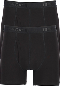 ten Cate Basics men classic shorts met gulp (2-pack), heren boxers normale lengte, zwart