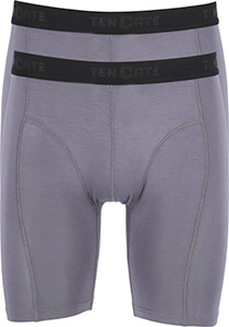 TEN CATE Basics men bamboo viscose long shorts (2-pack), heren boxers lange pijpen, grijs