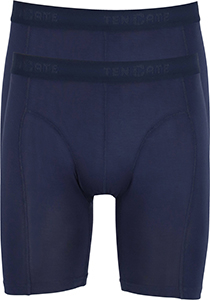 TEN CATE Basics men bamboo viscose long shorts (2-pack), heren boxers lange pijpen, blauw