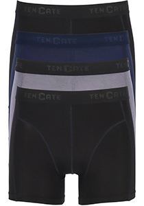 ten Cate Basics men bamboo viscose shorts (4-pack), heren boxers normale lengte, zwart, blauw en grijs