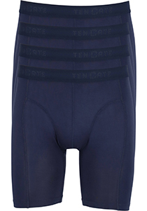 TEN CATE Basics men bamboo viscose long shorts (4-pack), heren boxers lange pijpen, blauw