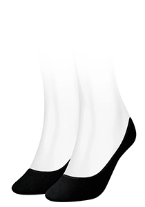 Tommy Hilfiger Footie Invisible (2-pack), dames onzichtbare sokken, zwart