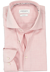 Profuomo slim fit overhemd, structuur, roze (contrast)