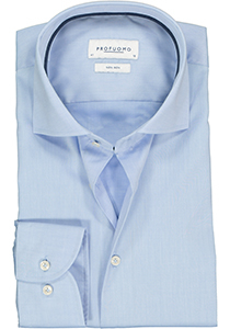 Profuomo slim fit overhemd, twill, lichtblauw (contrast)