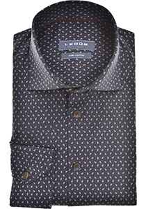 Ledub modern fit overhemd, mouwlengte 72 cm, popeline, donkerblauw dessin
