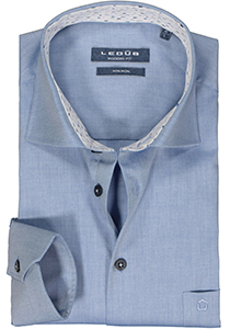 Ledub modern fit overhemd, twill, middenblauw