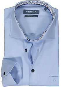 Ledub modern fit overhemd, twill, lichtblauw