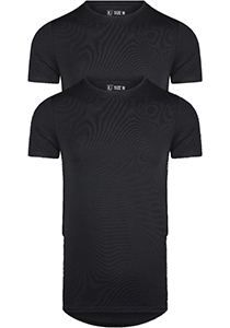 RJ Bodywear Good Life Lisbon T-shirt (2-pack), heren T-shirt met O-hals, zwart