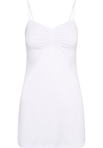 RJ Bodywear Pure Color dames jurk (1-pack), onderjurk met verstelbare bandjes, wit