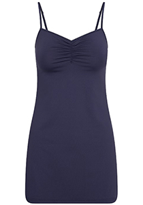 RJ Bodywear Pure Color dames jurk (1-pack), onderjurk met verstelbare bandjes, donkerblauw