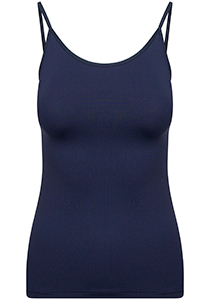 RJ Bodywear Pure Color dames spaghetti top (1-pack), hemdje met smalle verstelbare bandjes, donkerblauw