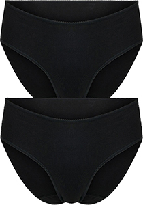 RJ Bodywear Everyday dames Vlissingen midi slip (2-pack), zwart