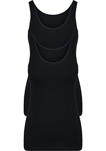 RJ Bodywear Everyday dames Domburg hemd (2-pack), zwart