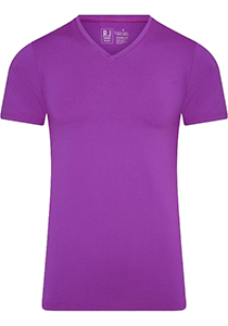 RJ Bodywear Pure Color T-shirt (1-pack), heren T-shirt met V-hals, donkerroze