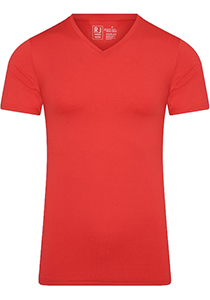 RJ Bodywear Pure Color T-shirt (1-pack), heren T-shirt met V-hals, rood