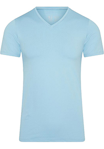 RJ Bodywear Pure Color T-shirt (1-pack), heren T-shirt met V-hals, lichtblauw