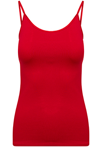 RJ Bodywear Pure Color dames spaghetti top (1-pack), hemdje met smalle verstelbare bandjes, donkerrood